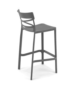 Domo Mea Flow Sgabello alto antracite 49,5x51x101 cm in tecnopolimero