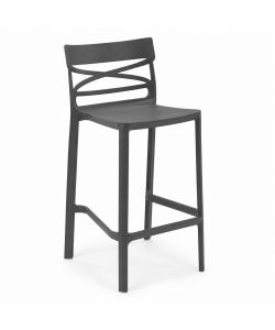 Domo Mea Flow Sgabello alto antracite 49,5x51x101 cm in tecnopolimero