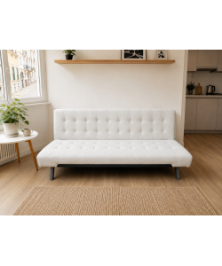 Divano letto clic clac 3 posti beige neve 180x80x77 cm salvaspazio