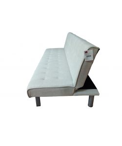 Divano letto clic clac 3 posti beige neve 180x80x77 cm salvaspazio