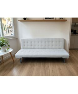 Divano letto clic clac 3 posti beige neve 180x80x77 cm salvaspazio