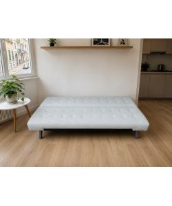 Divano letto clic clac 3 posti beige neve 180x80x77 cm salvaspazio
