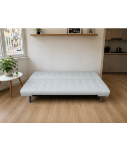 Divano letto clic clac 3 posti beige neve 180x80x77 cm salvaspazio