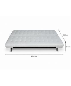 Divano letto clic clac 3 posti beige neve 180x80x77 cm salvaspazio