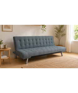 Domo Mea Divano letto clic clac 3 posti grigio 180x80x77 cm salvaspazio