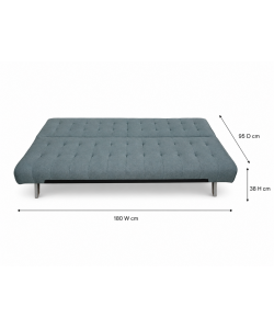 Domo Mea Divano letto clic clac 3 posti grigio 180x80x77 cm salvaspazio