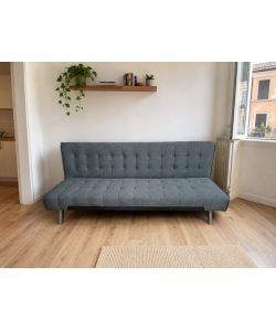 Domo Mea Divano letto clic clac 3 posti grigio 180x80x77 cm salvaspazio