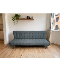 Domo Mea Divano letto clic clac 3 posti grigio 180x80x77 cm salvaspazio
