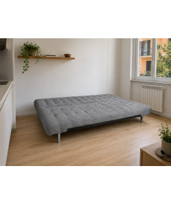 Domo Mea Divano letto clic clac 3 posti grigio 180x80x77 cm salvaspazio