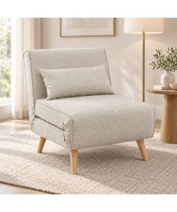Domo Mea Poltrona Letto Crema Design Scandinavo 76x80x74 cm Salvaspazio