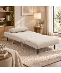 Domo Mea Poltrona Letto Sabbia Design Scandinavo 76x80x74 cm Salvaspazio
