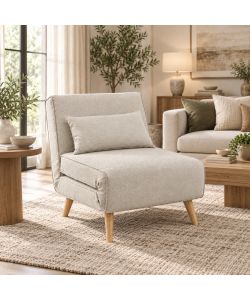 Domo Mea Poltrona Letto Sabbia Design Scandinavo 76x80x74 cm Salvaspazio