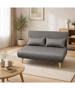 Poltrona Letto Grande 130 cm Grigia con Cuscini Inclusi Domo Mea