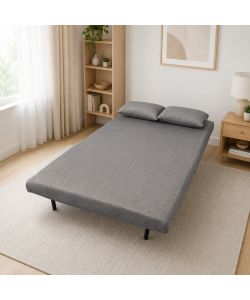 Poltrona Letto Grande 130 cm Grigia con Cuscini Inclusi Domo Mea