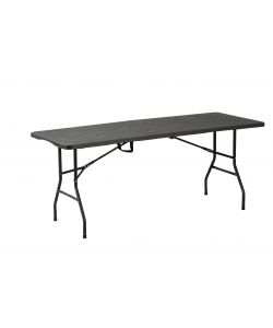 Tavolo Catering Pieghevole Antracite 180x74x74 cm Effetto Legno - Facile Trasporto