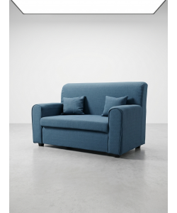 Divano Mini Estasi Blu 2 Posti 125x80x75 cm Comfort e Stile per Piccoli Spazi