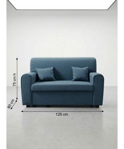 Divano Mini Estasi Blu 2 Posti 125x80x75 cm Comfort e Stile per Piccoli Spazi