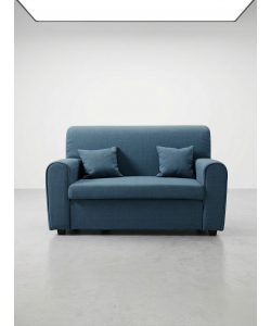 Divano Mini Estasi Blu 2 Posti 125x80x75 cm Comfort e Stile per Piccoli Spazi