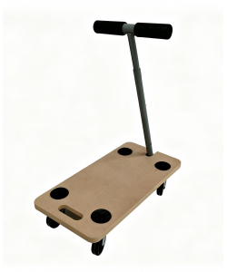 Carrello Trasporto MDF - Manico Telescopico 59x29 cm - Naturale - 200 kg