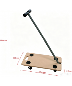 Carrello Trasporto MDF - Manico Telescopico 59x29 cm - Naturale - 200 kg