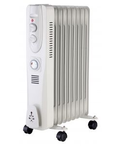Radiatore a Olio 9 Elementi Beige 2000W con Timer e Termostato