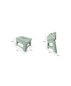 Sgabello Pieghevole Plastica Verde 31x22x22 cm Portata 150 kg