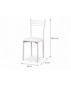 Domo Mea Sedia da pranzo Bianca 40x41x80,5 cm Metallo e PU Moderna