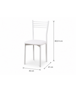 Domo Mea Sedia da pranzo Bianca 40x41x80,5 cm Metallo e PU Moderna
