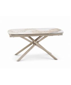 Tavolo Atlas 140/210x90x75 cm Effetto Marmo Crema