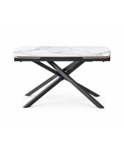 Tavolo allungabile Atlas effetto marmo bianco 140/210x90 cm grigio scuro