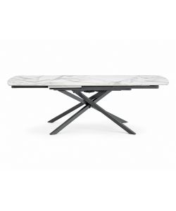 Tavolo allungabile Kronos Bianco effetto marmo 160/240x90x75 cm