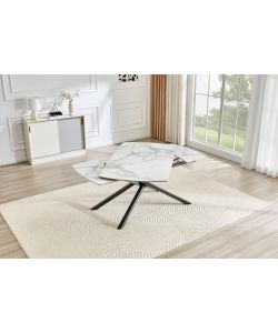 Tavolo allungabile Kronos Bianco effetto marmo 160/240x90x75 cm