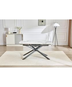 Tavolo allungabile Kronos Bianco effetto marmo 160/240x90x75 cm