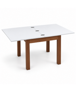 Domo Mea Tavolo estensibile Bianco-Noce 80/160x80 cm per cucina e sala