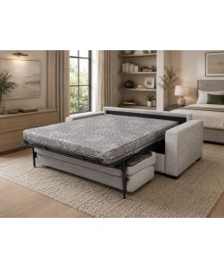 Divano letto Vulcano 2 posti Grigio 197x95 cm Materasso 20 cm