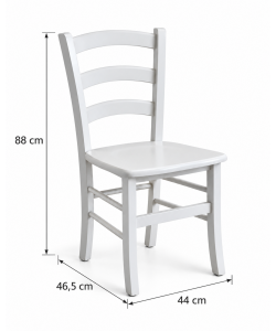 Domo Mea Sedia Paesana con seduta in legno bianca 44x46,5x88 cm