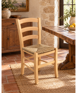 Domo Mea Sedia Paesana con seduta in paglia naturale 43x46x88 cm