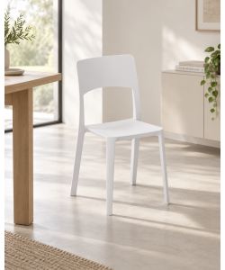 Sedia Stil Polipropilene Bianca 44x52x84 cm per Interni e Esterni