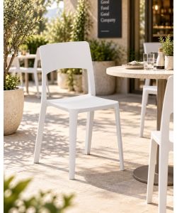 Sedia Stil Polipropilene Bianca 44x52x84 cm per Interni e Esterni