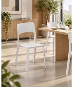 Sedia Stil Polipropilene Bianca 44x52x84 cm per Interni e Esterni