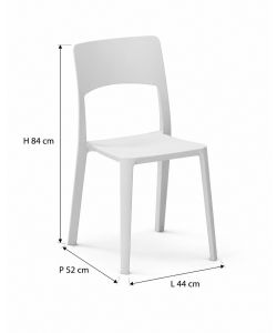 Sedia Stil Polipropilene Bianca 44x52x84 cm per Interni e Esterni