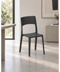 Domo Mea Sedia Antracite Stil 44x52x84 cm in Polipropilene Impilabile