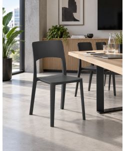 Domo Mea Sedia Antracite Stil 44x52x84 cm in Polipropilene Impilabile