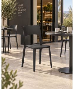 Domo Mea Sedia Antracite Stil 44x52x84 cm in Polipropilene Impilabile
