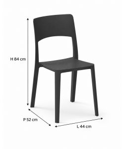 Domo Mea Sedia Antracite Stil 44x52x84 cm in Polipropilene Impilabile