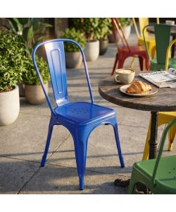 Cosma Sedia da Pranzo Metallo Blu 35x45x85 cm Senza Braccioli