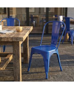 Cosma Sedia da Pranzo Metallo Blu 35x45x85 cm Senza Braccioli