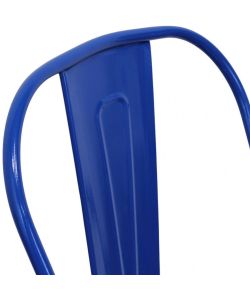 Cosma Sedia da Pranzo Metallo Blu 35x45x85 cm Senza Braccioli