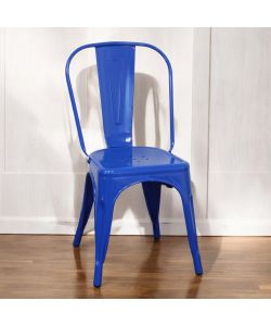Cosma Sedia da Pranzo Metallo Blu 35x45x85 cm Senza Braccioli