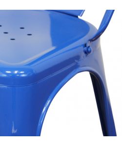 Cosma Sedia da Pranzo Metallo Blu 35x45x85 cm Senza Braccioli